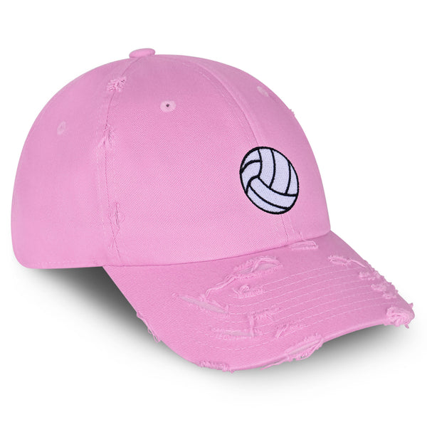 Volleyball Vintage Dad Hat Frayed Embroidered Cap Beach Ball