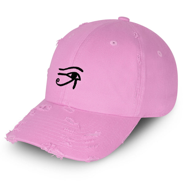 Eye of Horus Vintage Dad Hat Frayed Embroidered Cap Eyes Vision