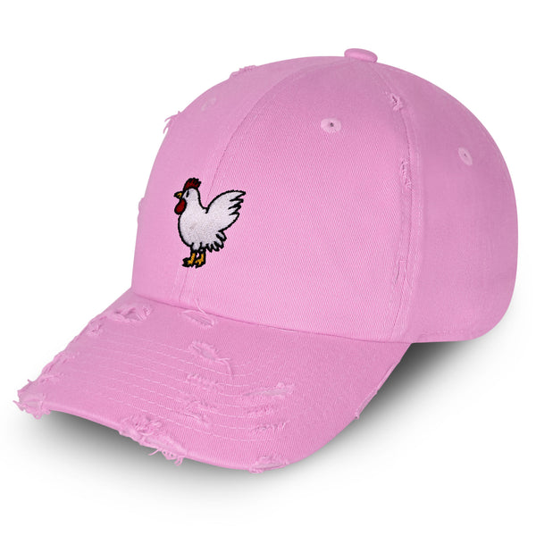 Chicken Vintage Dad Hat Frayed Embroidered Cap Chick Fried