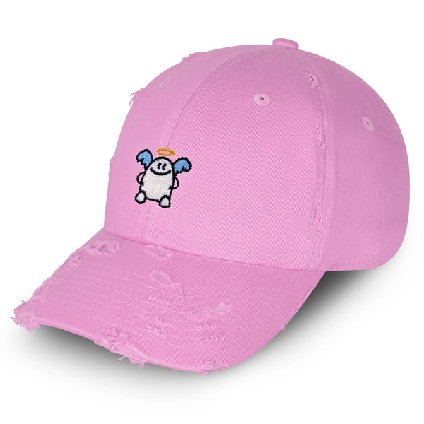 Angel Vintage Dad Hat Frayed Embroidered Cap Cartoon Animation