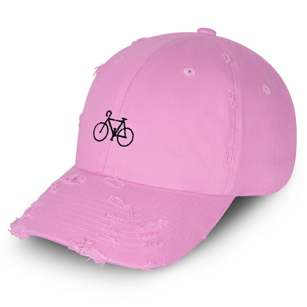 Bicycle Vintage Dad Hat Frayed Embroidered Cap Road Bike