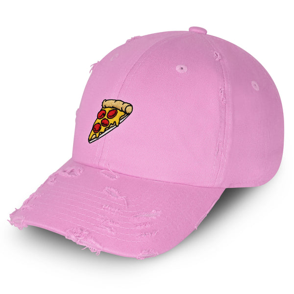 Pizza Vintage Dad Hat Frayed Embroidered Cap Delivery Pepperoni