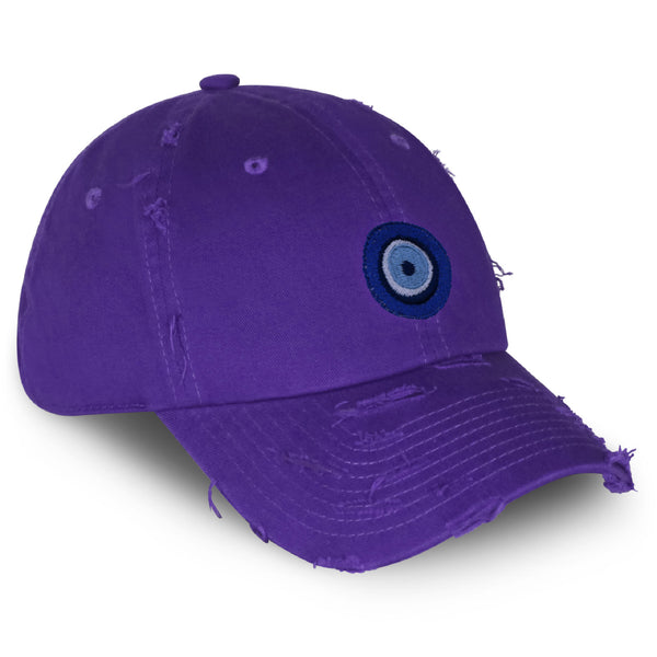 Evil Eye Vintage Dad Hat Frayed Embroidered Cap Turkey Nazars