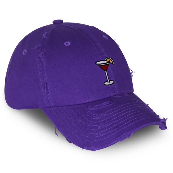 Jackrose Cocktail Vintage Dad Hat Frayed Embroidered Cap Bar Party