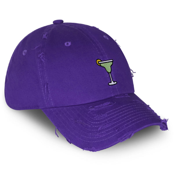 Margarita Vintage Dad Hat Frayed Embroidered Cap Cocktail Party