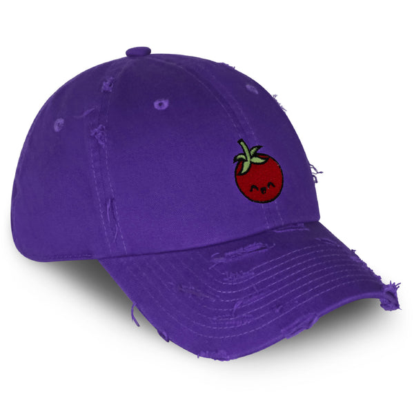 Tomato Vintage Dad Hat Frayed Embroidered Cap Vegetable Vegan