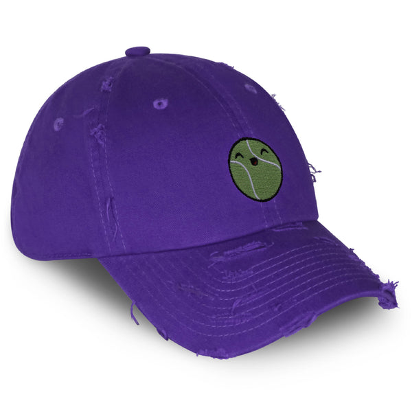 Happy Tennis ball Vintage Dad Hat Frayed Embroidered Cap Sports Sharapova