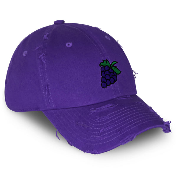 Grape Vintage Dad Hat Frayed Embroidered Cap Farm Farmers, Vegan