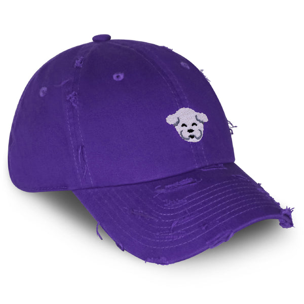 Bichon Frise Vintage Dad Hat Frayed Embroidered Cap Dog Puppy