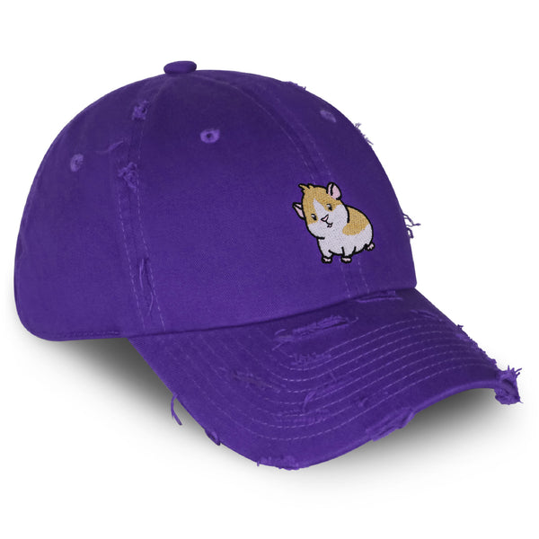 Hamster Vintage Dad Hat Frayed Embroidered Cap Cute