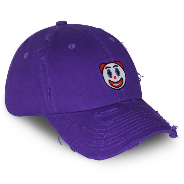 Clown Emoji Vintage Dad Hat Frayed Embroidered Cap Circus