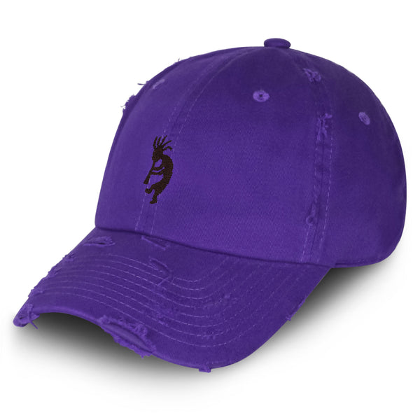 Kokopelli Vintage Dad Hat Frayed Embroidered Cap Indian Traditional