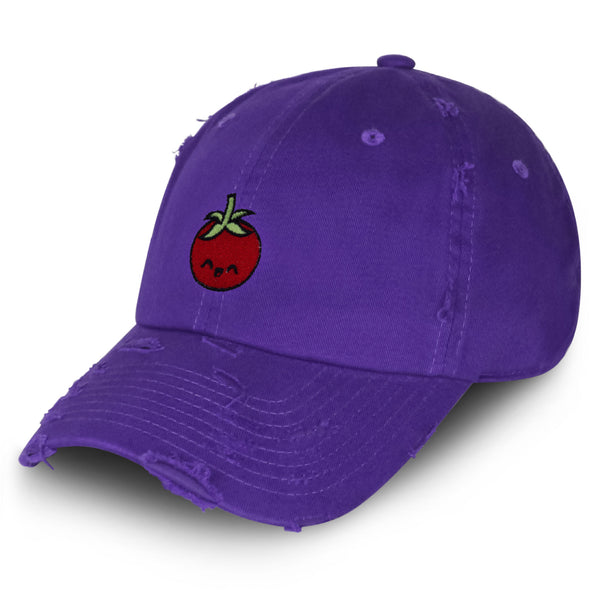 Tomato Vintage Dad Hat Frayed Embroidered Cap Vegetable Vegan