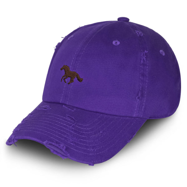 Horse Vintage Dad Hat Frayed Embroidered Cap Zoo