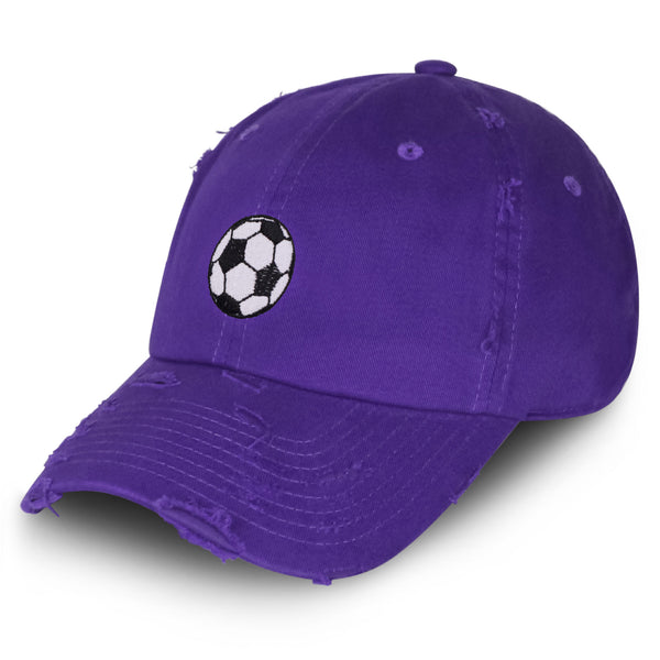 Soccer Ball Vintage Dad Hat Frayed Embroidered Cap World Cup, Football