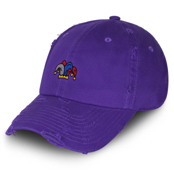 Joker Hat Vintage Dad Hat Frayed Embroidered Cap Costume