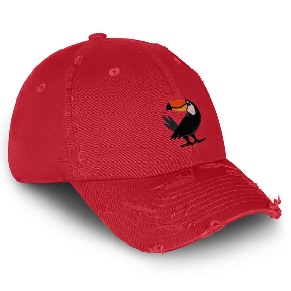 Toucan Vintage Dad Hat Frayed Embroidered Cap Bird Zoo