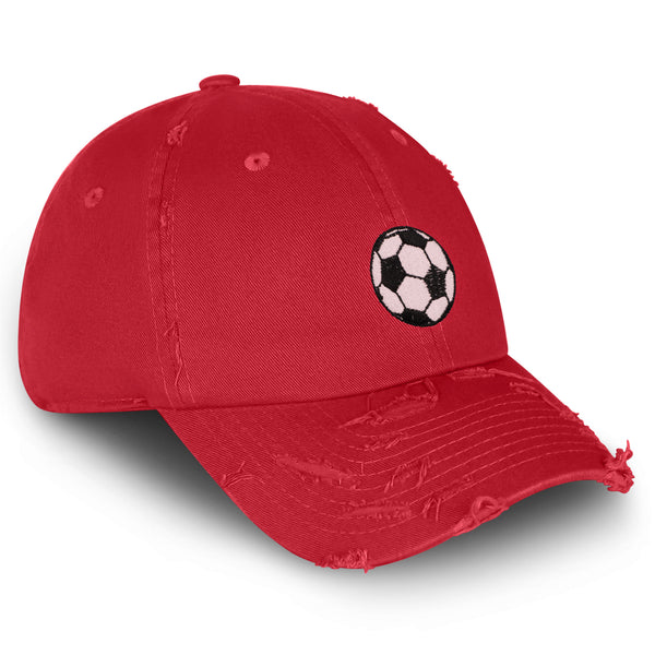 Soccer Ball Vintage Dad Hat Frayed Embroidered Cap World Cup, Football