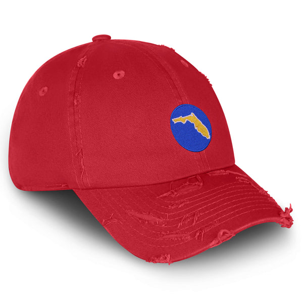 Florida Vintage Dad Hat Frayed Embroidered Cap State Flag