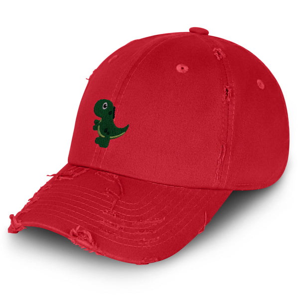 Tyrannosaurus Rex Dinosaur Vintage Dad Hat Frayed Embroidered Cap Child Kid, Dino