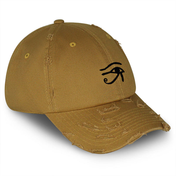 Eye of Horus Vintage Dad Hat Frayed Embroidered Cap Eyes Vision