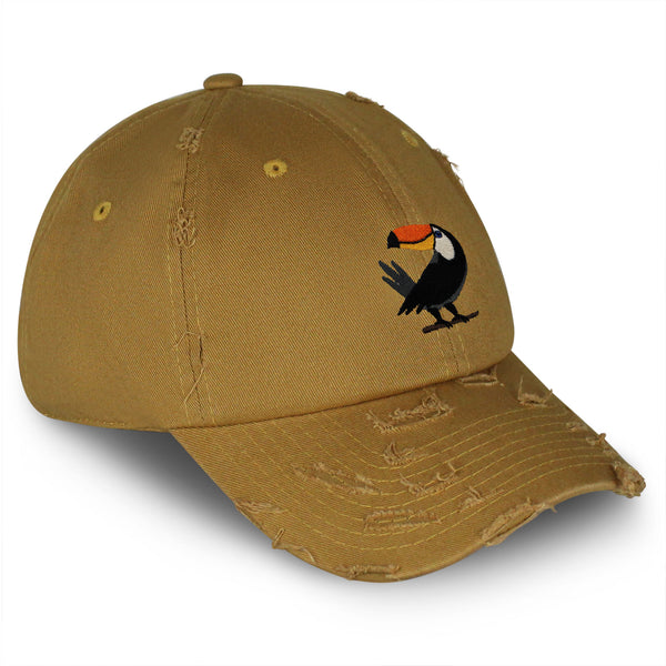 Toucan Vintage Dad Hat Frayed Embroidered Cap Bird Zoo