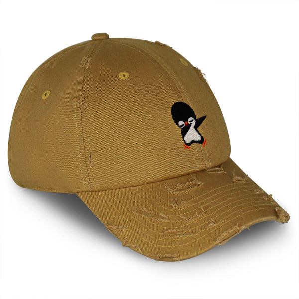 Dabbing Penguin Vintage Dad Hat Frayed Embroidered Cap Southpole Cute