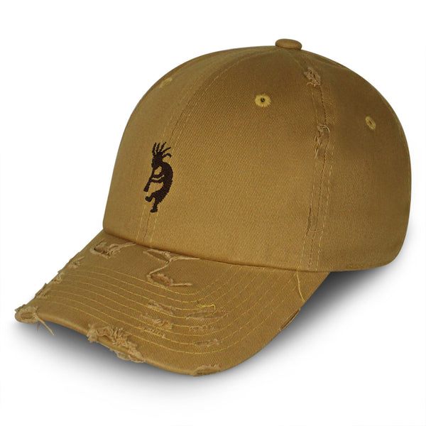 Kokopelli Vintage Dad Hat Frayed Embroidered Cap Indian Traditional