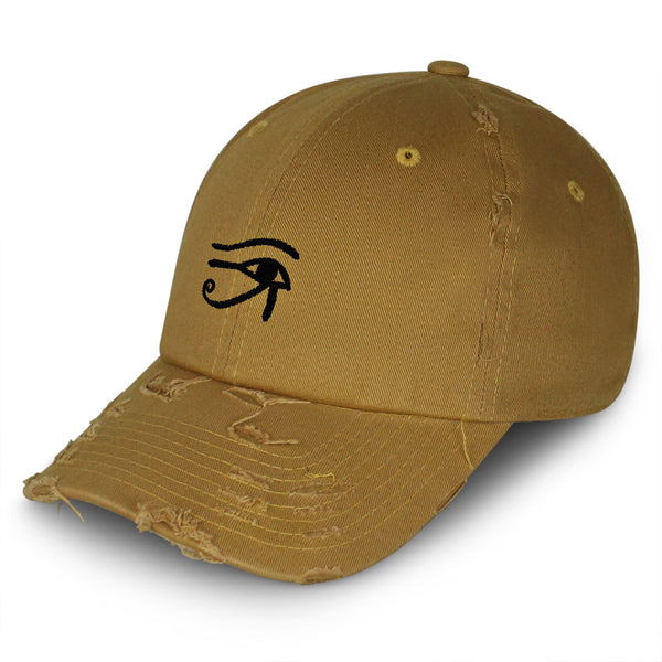 Eye of Horus Vintage Dad Hat Frayed Embroidered Cap Eyes Vision