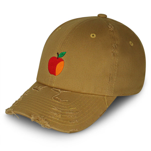 Apple Vintage Dad Hat Frayed Embroidered Cap Fruit