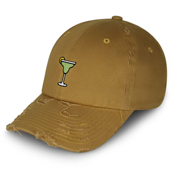 Margarita Vintage Dad Hat Frayed Embroidered Cap Cocktail Party