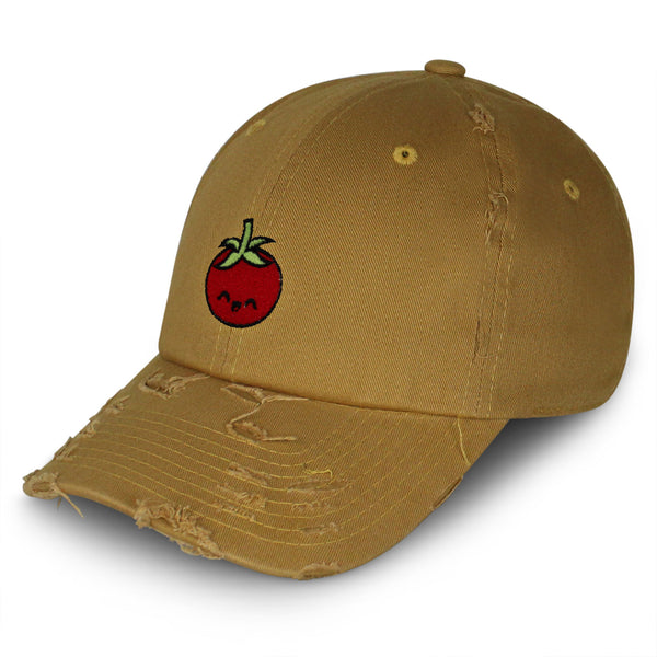 Tomato Vintage Dad Hat Frayed Embroidered Cap Vegetable Vegan