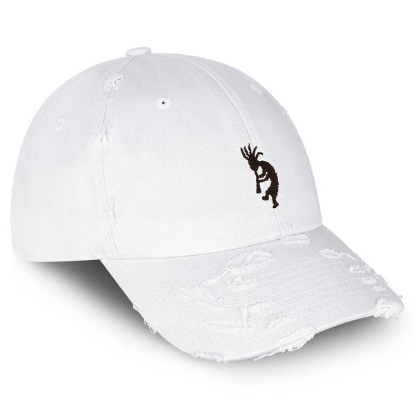 Kokopelli Vintage Dad Hat Frayed Embroidered Cap Indian Traditional