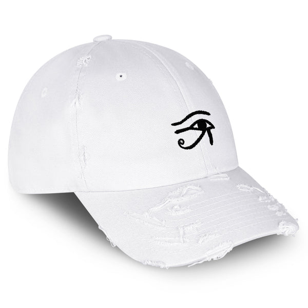 Eye of Horus Vintage Dad Hat Frayed Embroidered Cap Eyes Vision