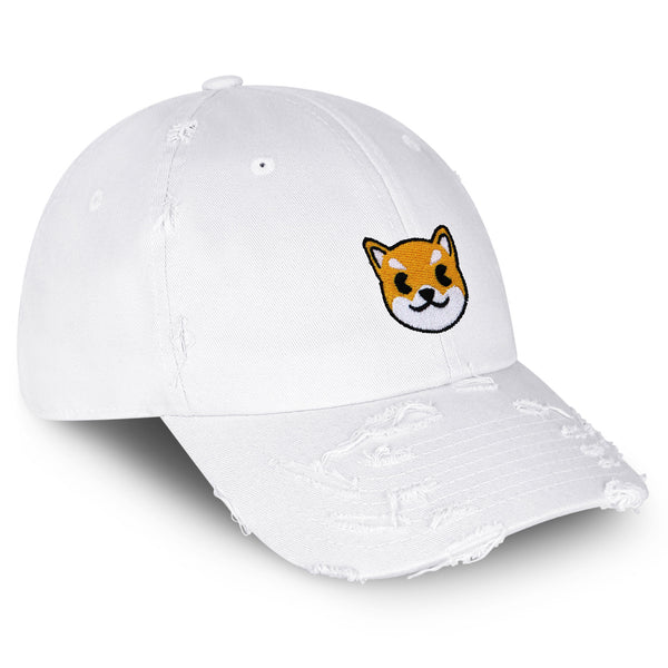 Shiba Vintage Dad Hat Frayed Embroidered Cap Dog Puppy