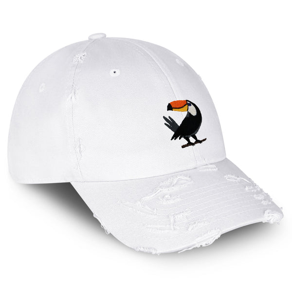 Toucan Vintage Dad Hat Frayed Embroidered Cap Bird Zoo