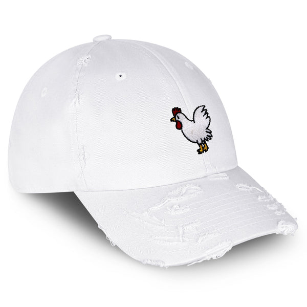 Chicken Vintage Dad Hat Frayed Embroidered Cap Chick Fried