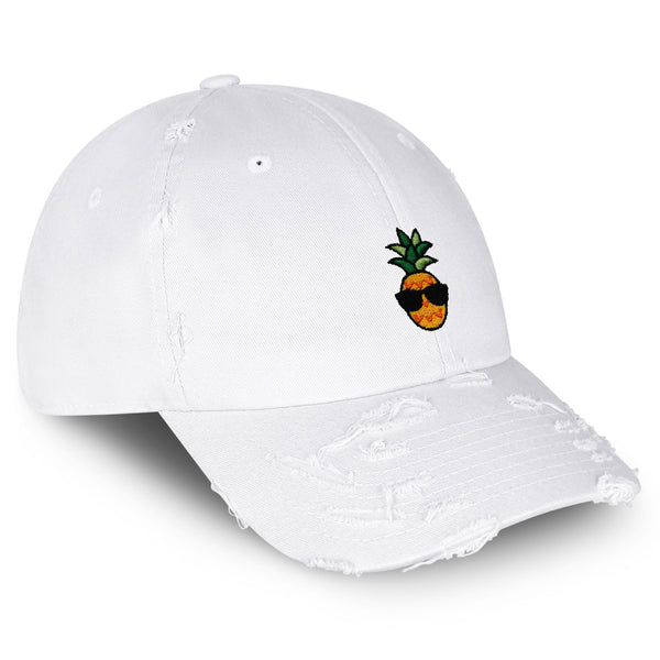 Pineapple Man Vintage Dad Hat Frayed Embroidered Cap Sunglasses