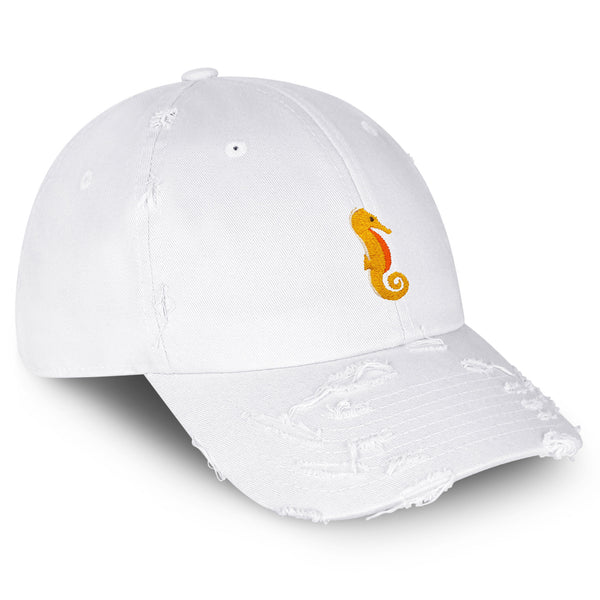 Seahorse Vintage Dad Hat Frayed Embroidered Cap Ocean Sea, Fish