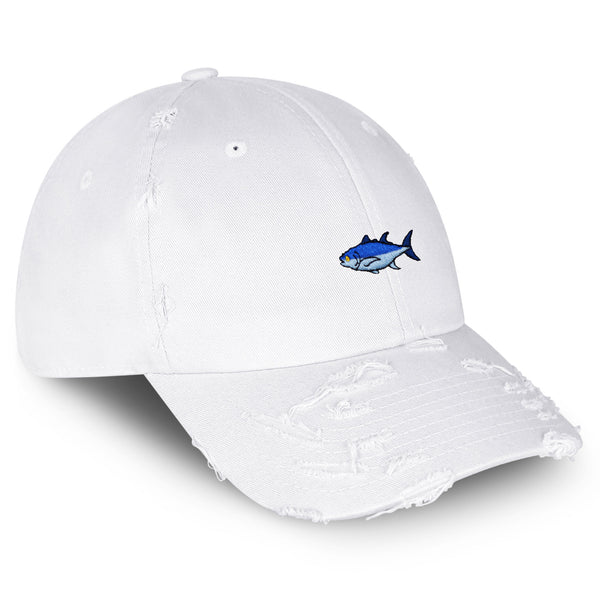 Tuna Vintage Dad Hat Frayed Embroidered Cap Fishing