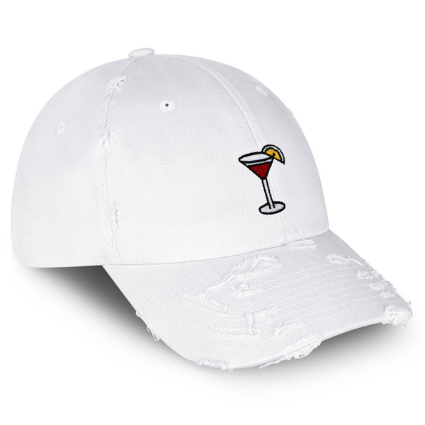 Jackrose Cocktail Vintage Dad Hat Frayed Embroidered Cap Bar Party