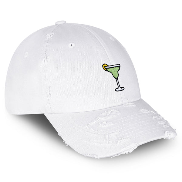 Margarita Vintage Dad Hat Frayed Embroidered Cap Cocktail Party