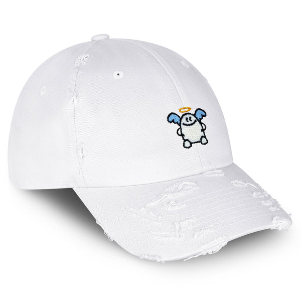 Angel Vintage Dad Hat Frayed Embroidered Cap Cartoon Animation