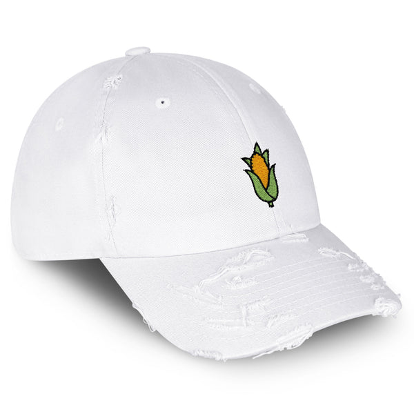 Corn Vintage Dad Hat Frayed Embroidered Cap Vegetable Foodie, Farmers