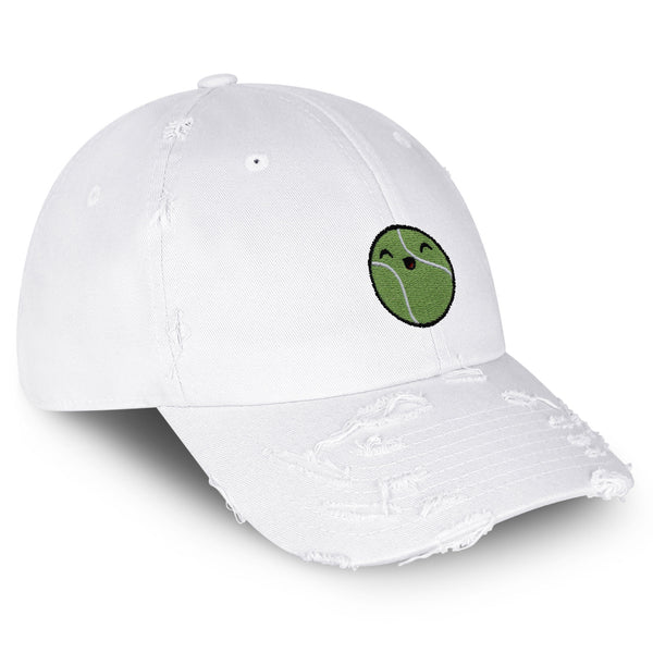 Happy Tennis ball Vintage Dad Hat Frayed Embroidered Cap Sports Sharapova