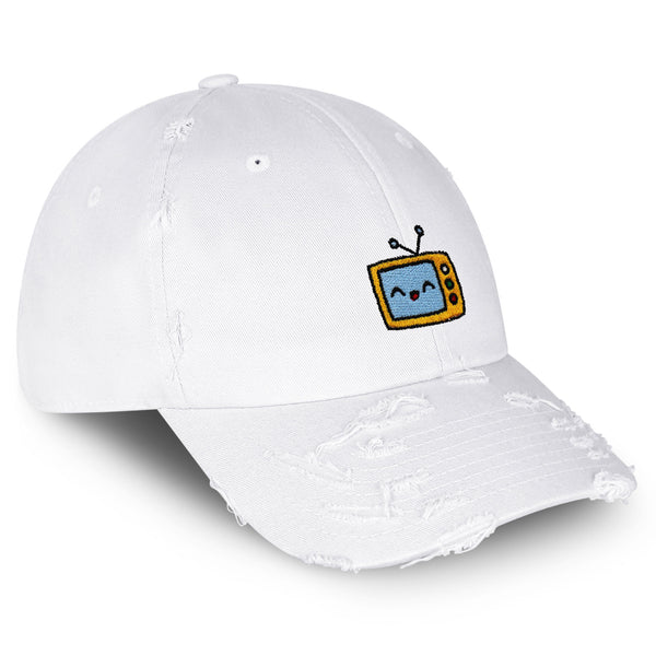 Analog TV Vintage Dad Hat Frayed Embroidered Cap Television Retro, Analog