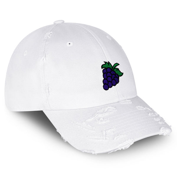 Grape Vintage Dad Hat Frayed Embroidered Cap Farm Farmers, Vegan