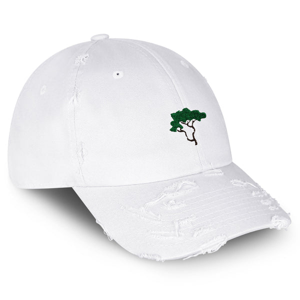 Tree Vintage Dad Hat Frayed Embroidered Cap Hiking