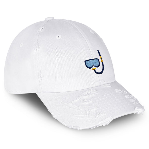 Snorkel Vintage Dad Hat Frayed Embroidered Cap Diving Ocean