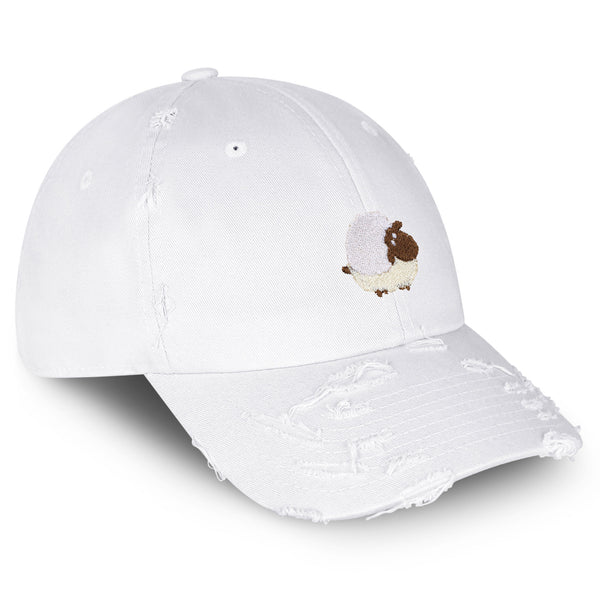 Cute Sheep Vintage Dad Hat Frayed Embroidered Cap Animal Zoo